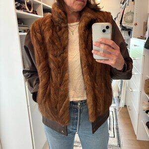 Vintage Leather and Fur jacket